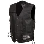 Event Leather ELM3925 Black Motorcycle Leather Vest for Men w/ Patches – Riding Club Adult Motorcycle Vests - Image 12