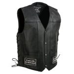Event Leather ELM3925 Black Motorcycle Leather Vest for Men w/ Patches – Riding Club Adult Motorcycle Vests - Image 5