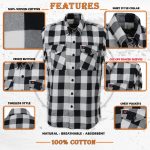Milwaukee Leather MNG11690 Men’s Classic Black and White Button-Down Flannel Cut Off Frayed Sleeveless Casual Shirt - Image 2