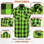 Milwaukee Leather MNG11691 Men’s Classic Black and Green Button-Down Flannel Cut Off Frayed Sleeveless Casual Shirt - Image 2
