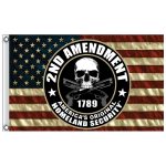 Hot Leathers 2nd Amendment Skull Circle 3′ x 5′ Flag FGA1083