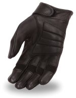 First Manufacturing FI141GEL Men’s Black Leather Driving Gloves with Gel Palm - Image 2