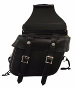 First Manufacturing FIBAG8000 Black Leather Motorcycle Saddlebags - Image 2
