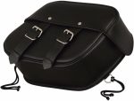 First Manufacturing FIBAG8009 Black Leather Mountable Motorcycle Saddlebags - Image 2