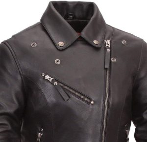 First Manufacturing FIL159NOCZ Women’s Black Scarlett Motorcycle Leather Jacket - Image 3