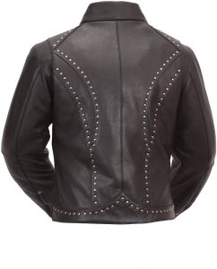 First Manufacturing FIL159NOCZ Women’s Black Scarlett Motorcycle Leather Jacket - Image 2