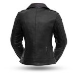 First Manufacturing FIL184CJS Women’s ‘The Iris’ Black Leather Motorcycle Jacket - Image 2