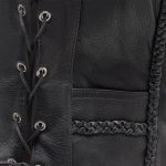 First Manufacturing FIL508CFD Women’s ‘The Trinity’ Black Motorcycle Western Style Leather Vest - Image 3