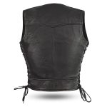 First Manufacturing FIL542GDD Women’s ‘The Raven’ Motor Fashion Style Black Leather Vest - Image 2