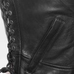 First Manufacturing FIL542GDD Women’s ‘The Raven’ Motor Fashion Style Black Leather Vest - Image 3