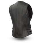 First Manufacturing FIL550CSL Women’s Zip-Up Leather Motorcycle Vest - Image 2