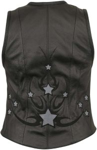 First Manufacturing FIL580CSL Women’s Black ‘Stardom’ Motorcycle Leather Vest - Image 2