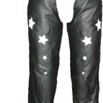 First Manufacturing FIL755CSL Women’s Black Reflective Star Leather Chap