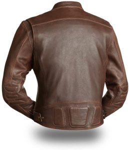 First Manufacturing FIM241CAZ Men’s ‘The Carbon’ Brown Leather Jacket - Image 2