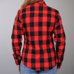 Hot Leathers FLL3002 Ladies Black and Salmon Long Sleeve Flannel - Image 2