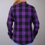 Hot Leathers FLL3003 Ladies Black and Purple Long Sleeve Flannel Shirt - Image 2
