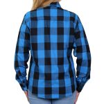 Hot Leathers FLL3004 Ladies Black and Aqua Long Sleeve Flannel - Image 2