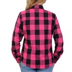 Hot Leathers FLL3005 Ladies Black and Pink Long Sleeve Flannel - Image 2