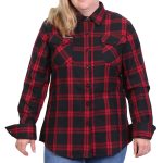Hot Leathers FLL3009 Ladies Black and Red Flannel Long Sleeve Shirt - Image 11