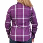 Hot Leathers FLL3010 Ladies Purple, White and Black Long Sleeve Flannel Shirt - Image 2