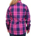Hot Leathers FLL3011 Ladies Pink, Navy and Brown Long Sleeve Ladies Flannel - Image 2