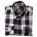 Hot Leathers FLM2004 Men’s Black and White Long Sleeve Flannel Shirt - Image 4
