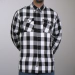 Hot Leathers FLM2004 Men’s Black and White Long Sleeve Flannel Shirt
