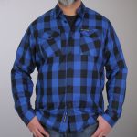 Hot Leathers FLM2006 Men’s Black and Blue Long Sleeve Flannel Shirt