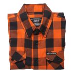 Hot Leathers FLM2007 Men’s Orange and Black Long Sleeve Flannel Shirt - Image 4