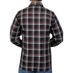 Hot Leathers FLM2008 Mens Brown Black and White Long Sleeve Flannel Shirt - Image 2