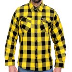 Hot Leathers FLM2014 Men’s Gold and Black Flannel Long Sleeve Shirt
