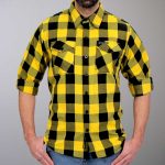 Hot Leathers FLM2014 Men’s Gold and Black Flannel Long Sleeve Shirt - Image 4