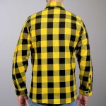 Hot Leathers FLM2014 Men’s Gold and Black Flannel Long Sleeve Shirt - Image 2
