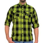 Hot Leathers FLM2015 Men’s Black and Light Green Long Sleeve Flannel Shirt - Image 4