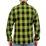 Hot Leathers FLM2015 Men’s Black and Light Green Long Sleeve Flannel Shirt - Image 2