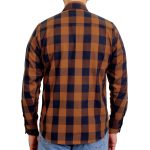 Hot Leathers FLM2016 Men’s Brown and Navy-Blue Long Sleeve Flannel Shirt - Image 2