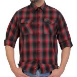 Hot Leathers FLM2017 Men’s Red and Gray Long Sleeve Flannel Shirt - Image 4
