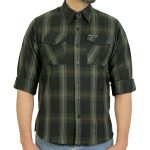 Hot Leathers FLM2018 Men’s Black and Green Long Sleeve Flannel Shirt - Image 4