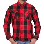 Hot Leathers FLM2019 Men’s Red Black and Gray Long Sleeve Flannel Shirt
