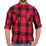 Hot Leathers FLM2019 Men’s Red Black and Gray Long Sleeve Flannel Shirt - Image 4