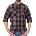 Hot Leathers FLM2020 Men’s Black, Gray and Orange Flannel Long Sleeve Shirt - Image 4