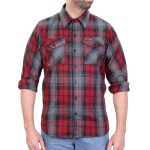 Hot Leathers FLM2022 Men’s Black, Gray and Red Flannel Long Sleeve Shirt - Image 2