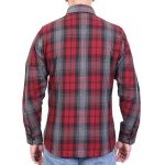 Hot Leathers FLM2022 Men’s Black, Gray and Red Flannel Long Sleeve Shirt - Image 4