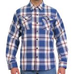 Hot Leathers FLM2025 Men’s Blue, White and Red Flannel Long Sleeve Shirt - Image 4