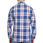 Hot Leathers FLM2025 Men’s Blue, White and Red Flannel Long Sleeve Shirt - Image 2