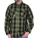 Hot Leathers FLM2027 Men’s OD Green and Black Long Sleeve Flannel Shirt - Image 5