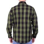 Hot Leathers FLM2027 Men’s OD Green and Black Long Sleeve Flannel Shirt - Image 2