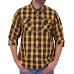 Hot Leathers FLM2036 Men’s Yellow Red and Black Long Sleeve Flannel Shirt - Image 2