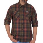 Hot Leathers FLM2040 Men’s Green Orange and Brown Long Sleeve Flannel Shirt - Image 3