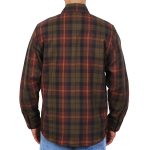 Hot Leathers FLM2040 Men’s Green Orange and Brown Long Sleeve Flannel Shirt - Image 2